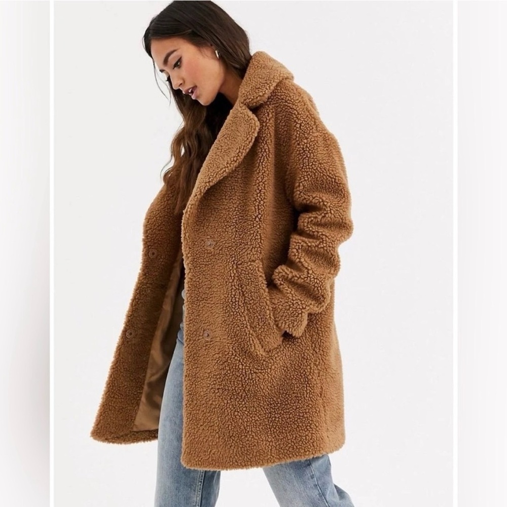 XS Abercrombie & Fitch Camel Teddy Coat